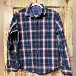 George Men’s Blue Plaid Button-up Shirt